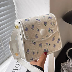 Women Floral Shoulder Bag Small PU Leather Crossbody Tote Clutch