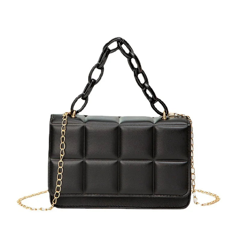 PU Leather Shoulder Bags for Women Chain Rhomboid Crossbody Bags