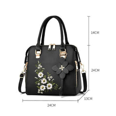 Embroidery Totes Bags Women Shoulder Bag Leather Hand Bags Ladies Crossbody Bag