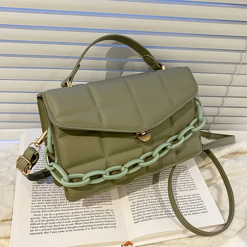 Women Shoulder Bag Chain Square Crossbody Bags Small Female Messenger Bags