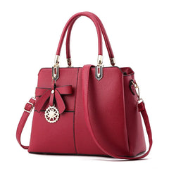 Wine Red Classic Office Ladies Handbag Crossbody Tote