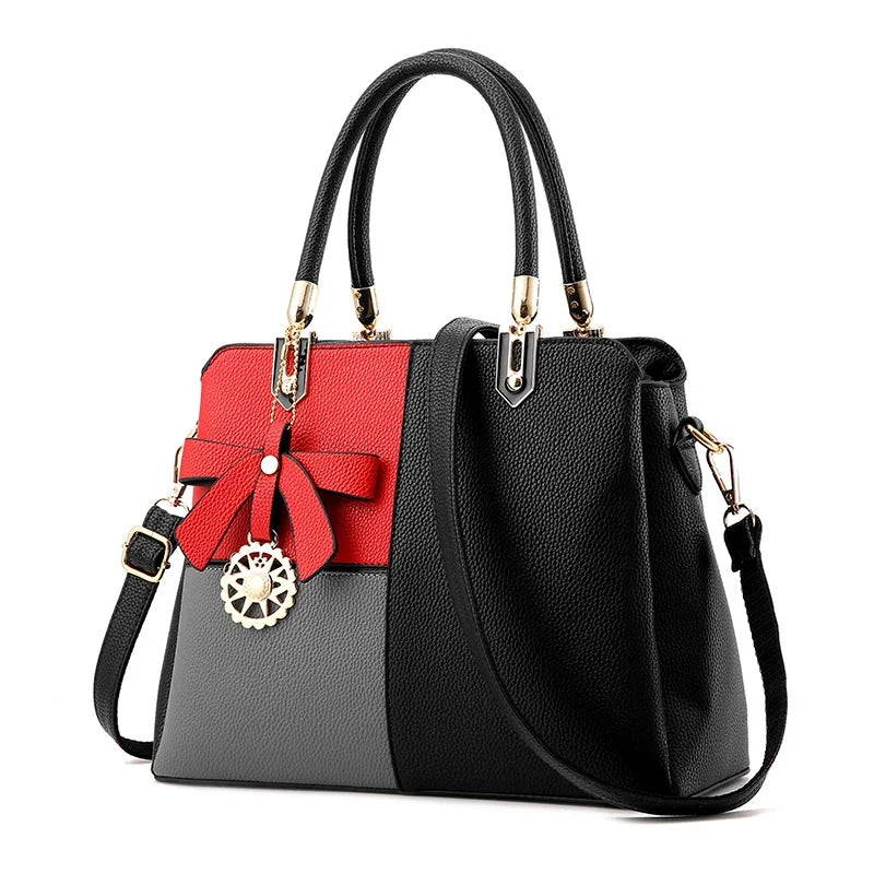 Wine Red Classic Office Ladies Handbag Crossbody Tote