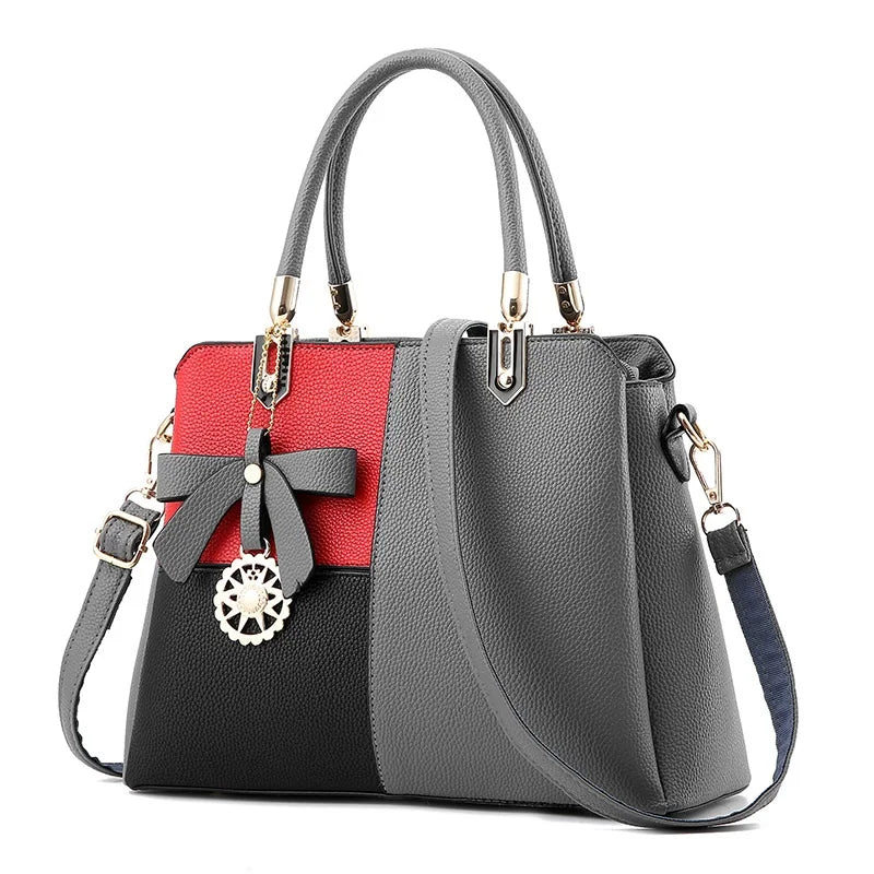Wine Red Classic Office Ladies Handbag Crossbody Tote
