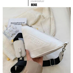 Triangle Shoulder Bags PU Leather Handbag Crossbody Messenger Side Bag