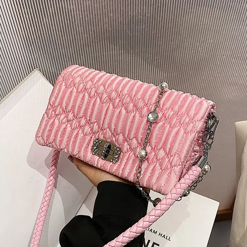Women PU Leather Flap Crossbody Bags Green Pink Shoulder Evening Clutch