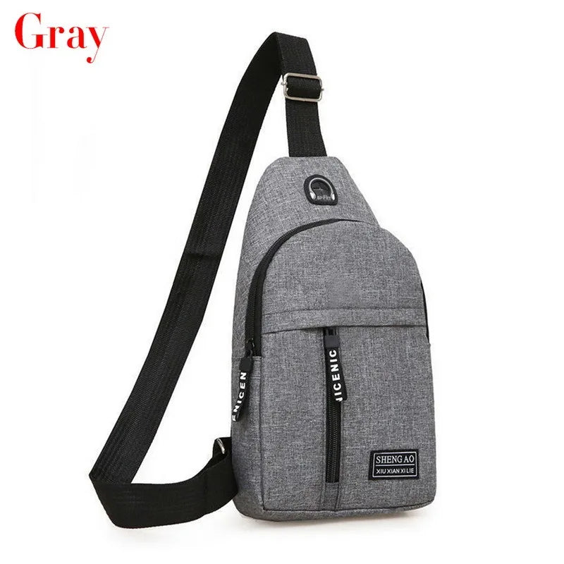 Men Women Nylon Waist Packs Sling Bag Crossbody Outdoor Sport Shoulder Chest