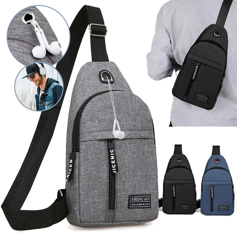 Men Women Nylon Waist Packs Sling Bag Crossbody Outdoor Sport Shoulder Chest