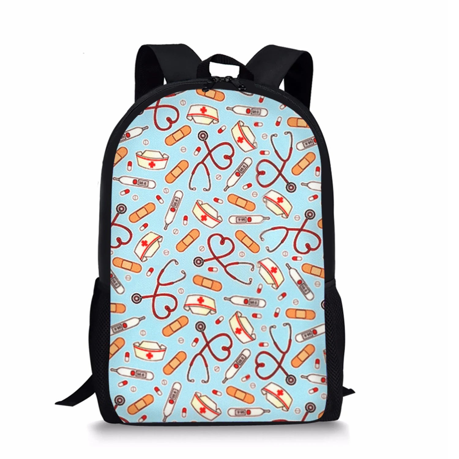 Medical Tool Print Girl School Bags Zipper Backpacks