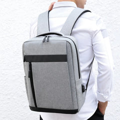 Men Backpack USB Charging Business Laptop Bag Nylon Rucksack