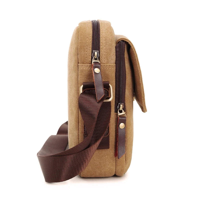 Men Canvas Messenger Bag Vintage Shoulder Bags High Casual Small Bags