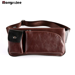 Men Messenger PU Leather Small Chest Bag Sling Travel Crossbody