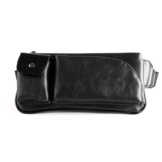 Men Messenger PU Leather Small Chest Bag Sling Travel Crossbody