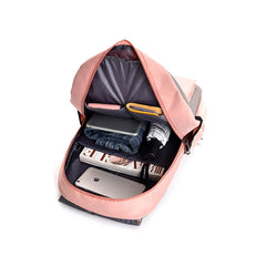 Men Women Canvas Backpacks Large Capacity Unisex Patchwork Softback