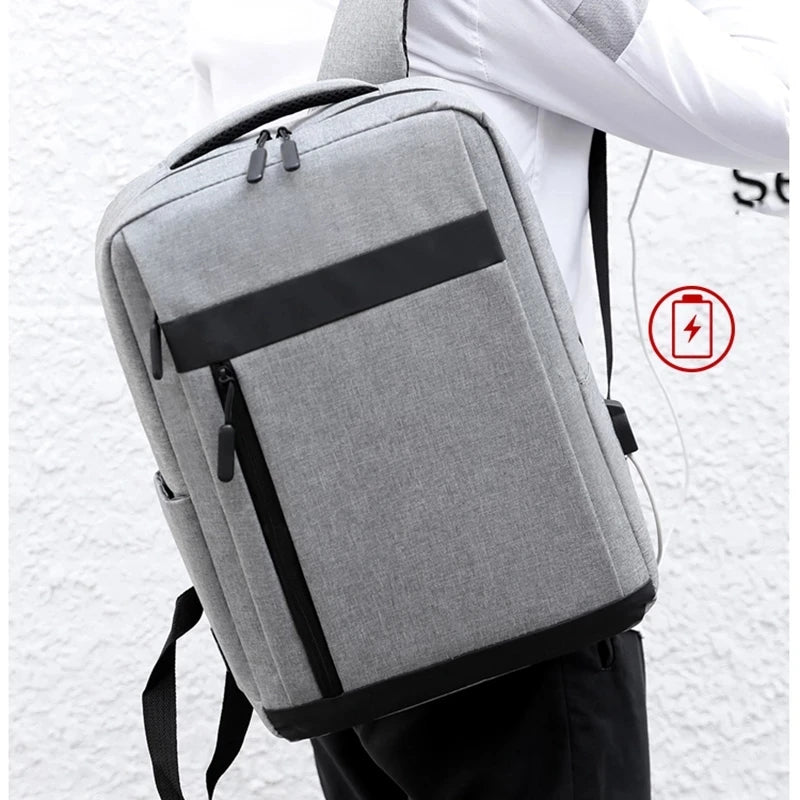 Men's Waterproof Business Laptop Backpack with USB Charging