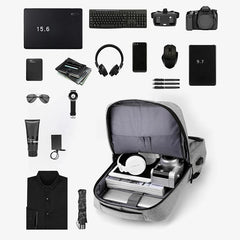 Men's Waterproof Business Laptop Backpack with USB Charging