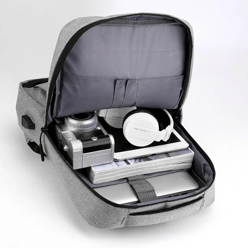 Men's Business Backpack Waterproof Bag Male Laptop USB Charging Casual Rucksack