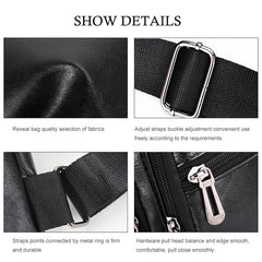 Men's USB Charging Chest Bag PU Leather Shoulder Travel Bag