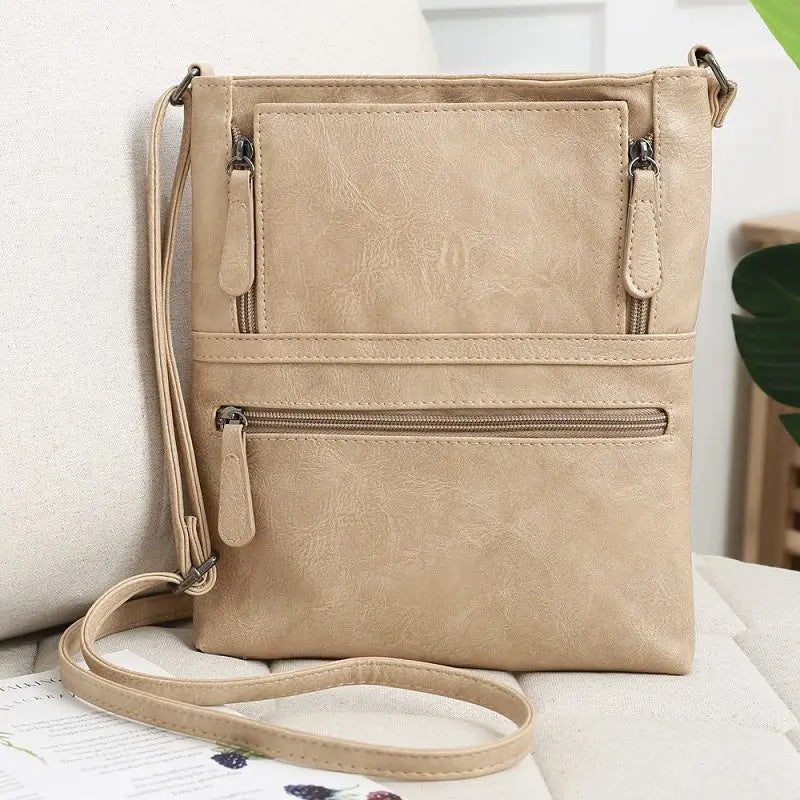Vintage Leather Messenger Bag Shoulder Bag Crossbody Bags for Women