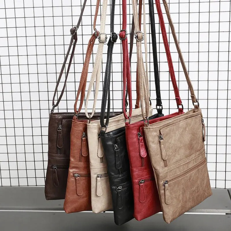 Vintage Leather Messenger Bag Shoulder Bag Crossbody Bags for Women