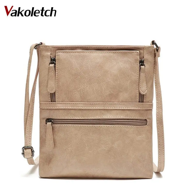 Vintage Leather Messenger Bag Shoulder Bag Crossbody Bags for Women