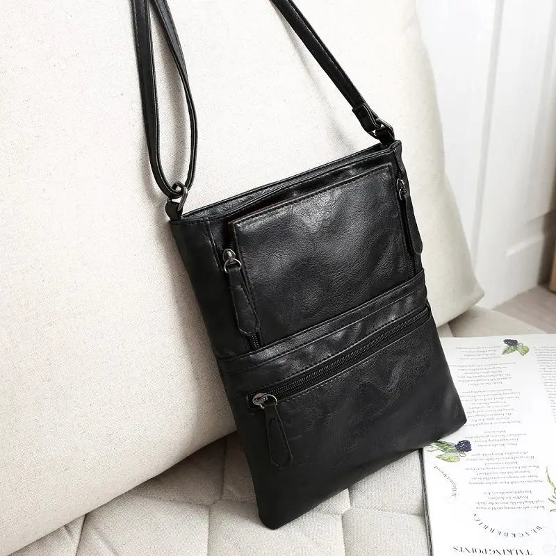 Vintage Leather Messenger Bag Shoulder Bag Crossbody Bags for Women