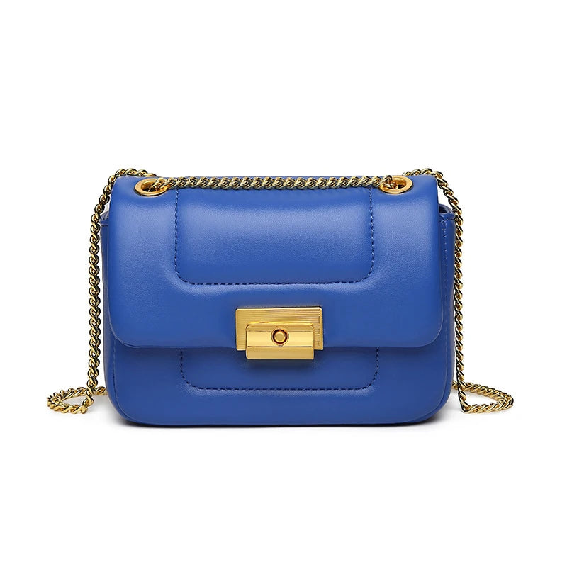 Mini Chain Shoulder Bag Lock Women Crossbody Bags High PU Leather
