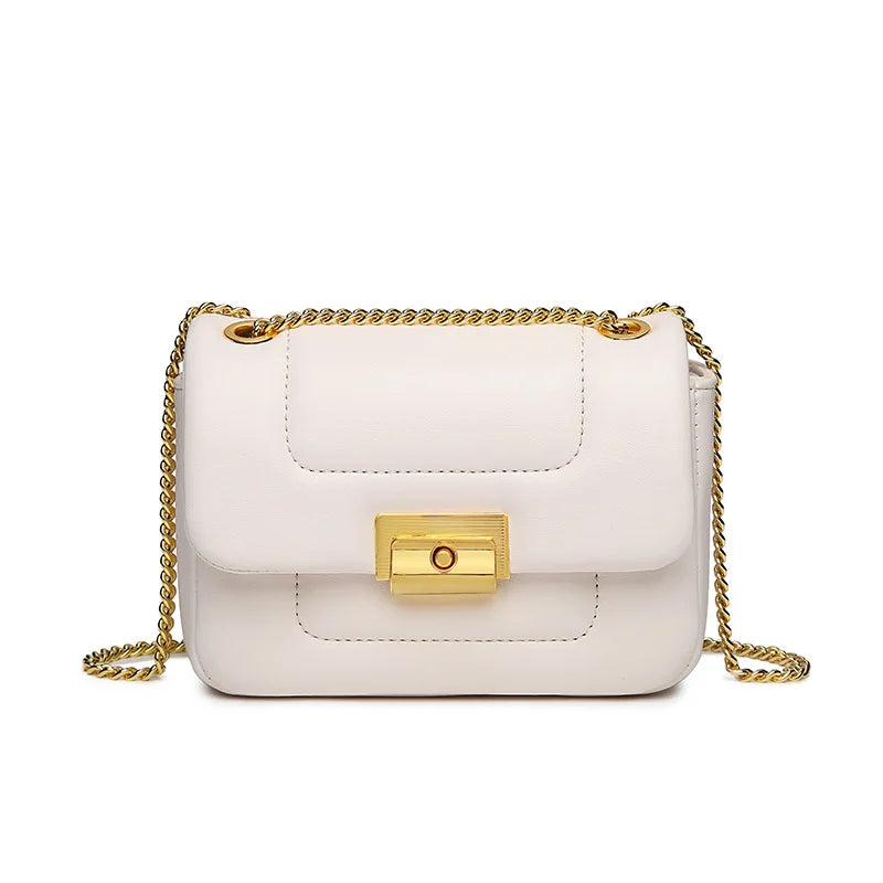 Mini Chain Shoulder Bag Lock Women Crossbody Bags High PU Leather