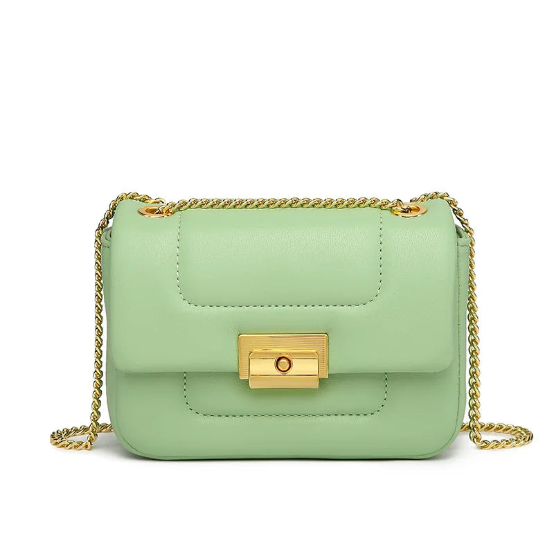 Mini Chain Shoulder Bag Lock Women Crossbody Bags High PU Leather
