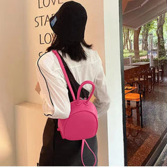 Mini PU Leather Women's Backpack Girls School Shoulder Handbag