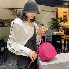 Mini PU Leather Women's Backpack Girls School Shoulder Handbag