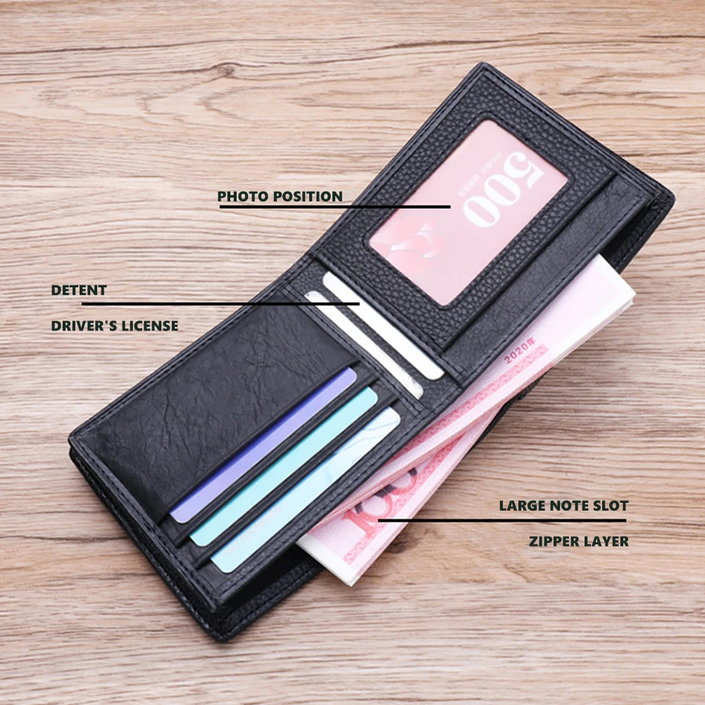 Multi-Card Space PU Leather Wallet Tote Bag Portefeuille Homme