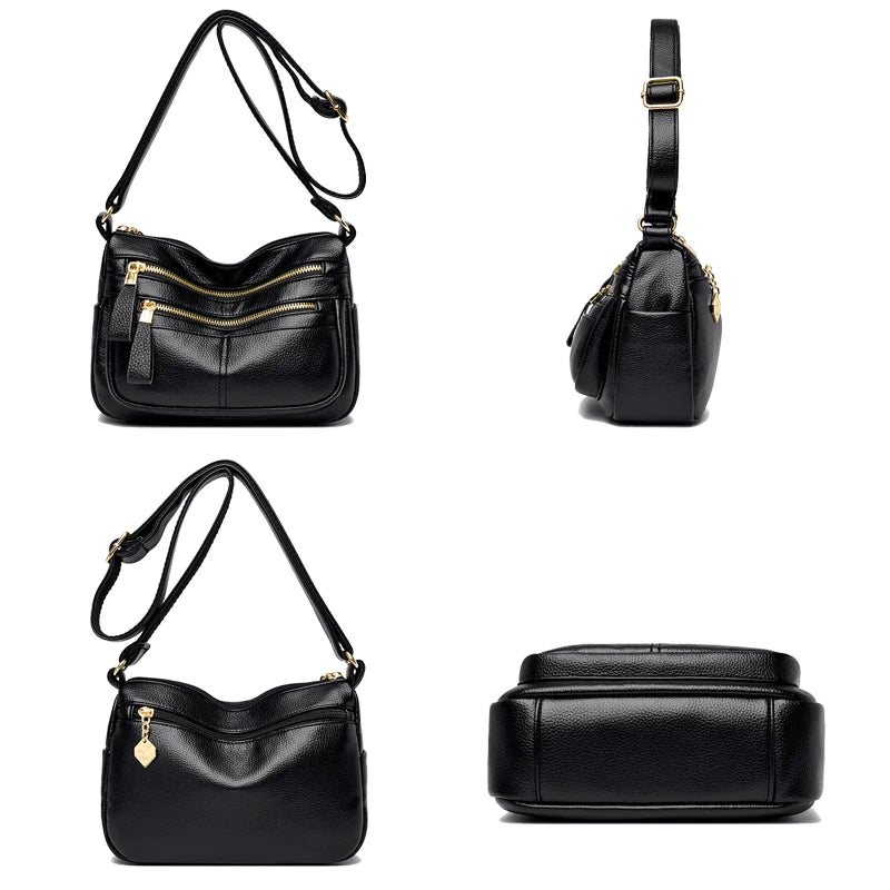Soft Leather Shoulder Bag Women Casual Messenger Sac A Main Femme