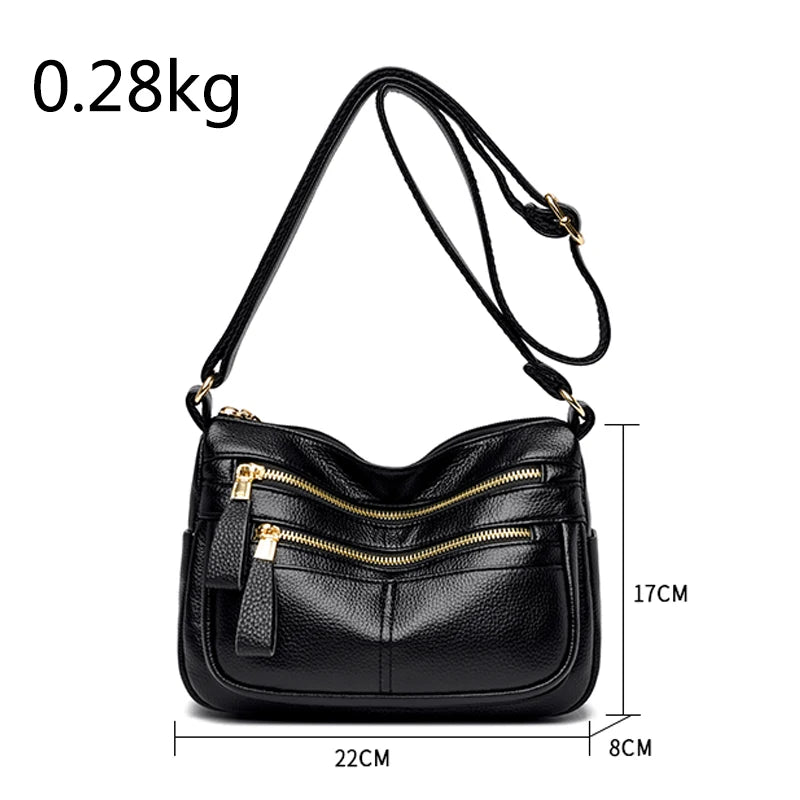 Soft Leather Shoulder Bag Women Casual Messenger Sac A Main Femme