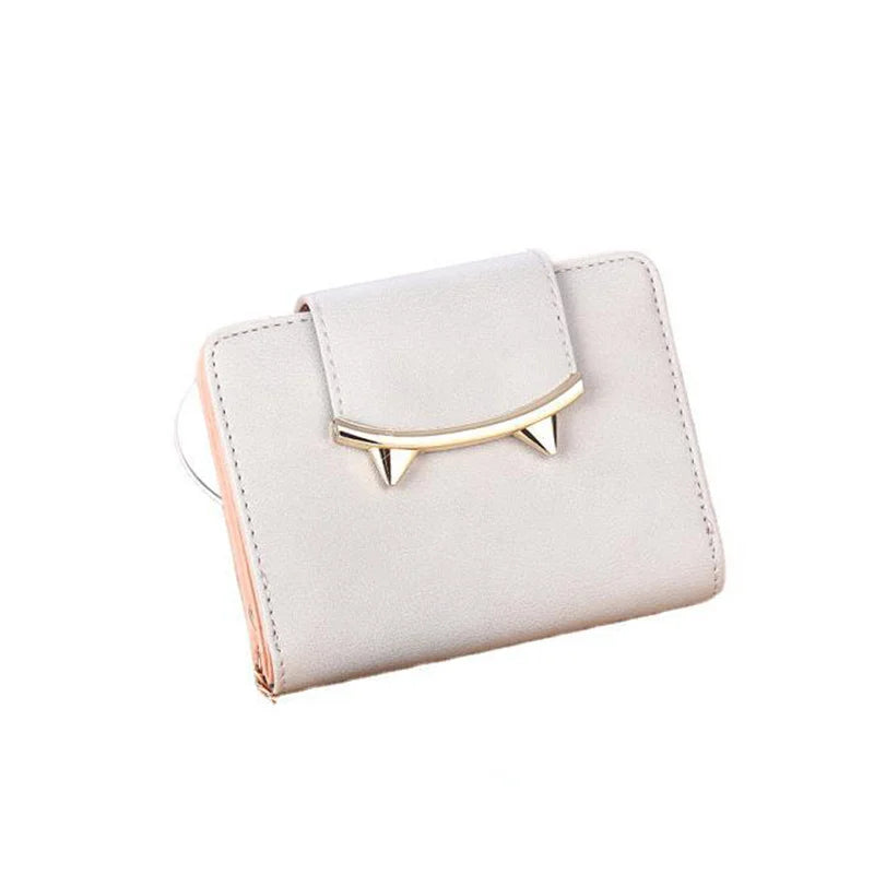 Metal Zipper Cat Ear Short Women's Purse