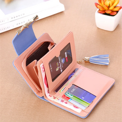 Metal Zipper Cat Ear Short Women's Purse