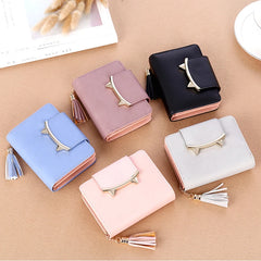Metal Zipper Cat Ear Short Women's Purse