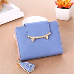 Metal Zipper Cat Ear Short Women's Purse