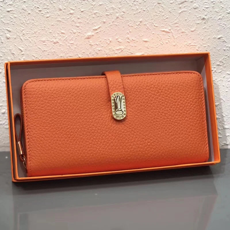 Leather Wallet Women Wallet Money Bag Cell Phone Pocket Ladies Long Purse