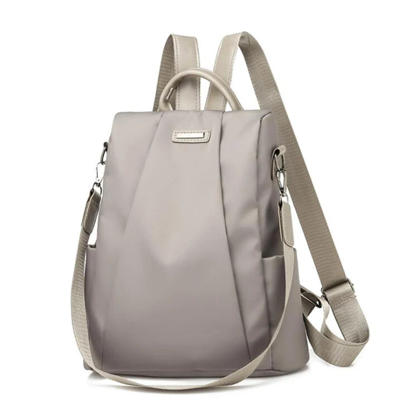 Women's Anti-theft Backpack Solid School Bag Oxford Cloth