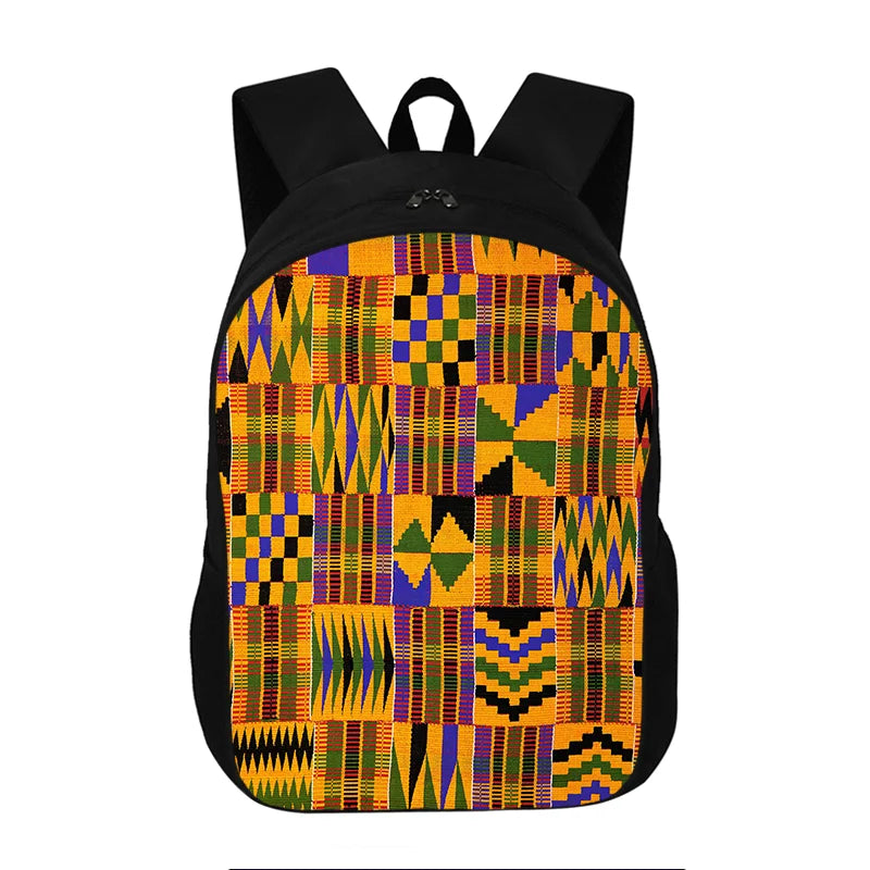 African Print Backpack Afro Bookbag Shoulder Bags School Bag