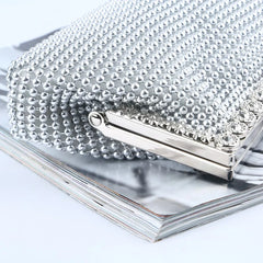 Aluminum Bead Evening Bag with Rhinestone Celebrity Banquet Bags