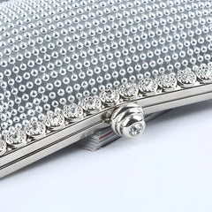 Aluminum Bead Evening Bag with Rhinestone Celebrity Banquet Bags