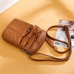 Vintage Soft Leather Crossbody Phone Purse Women Shoulder Bag
