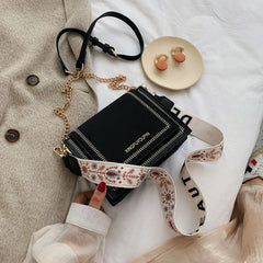 PU Leather Messenger Bag Wild Texture Shoulder Square Bag