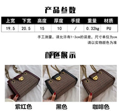 PU Leather Solid Shoulder Chain Bag Messenger Tote Bag