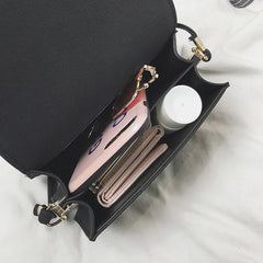 PU Leather Frosted Shoulder Bag Solid Soft Messenger Small Square Bag