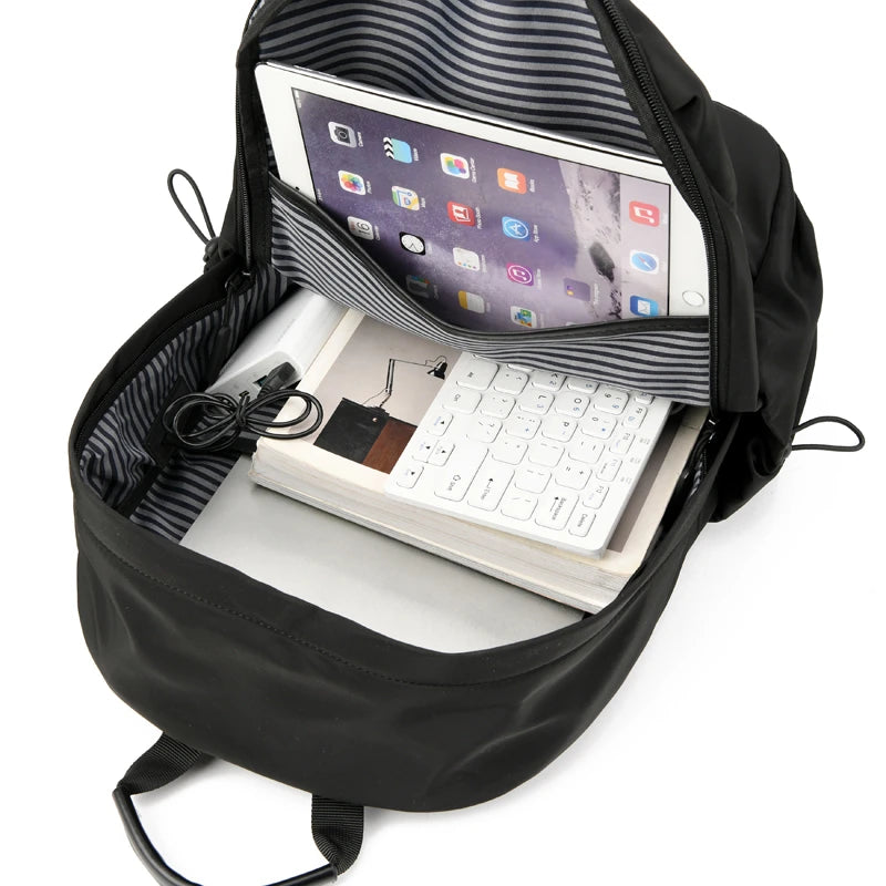 Men's USB Charging Travel Backpack Waterproof Rucksack Laptop Business School Ba