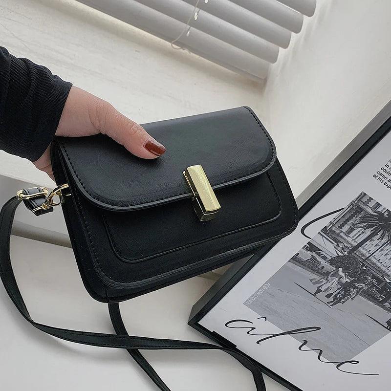 Women's PU Leather Crossbody Bag Small Messenger Handbag