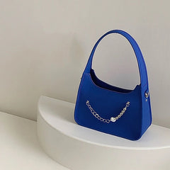 Solid Beading Top Handle Crossbody Shoulder Bag for Women