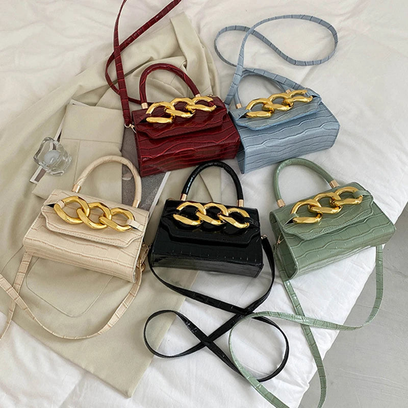 Soft Shoulder Bags Chain Crossbody Bag PU Leather Handbags